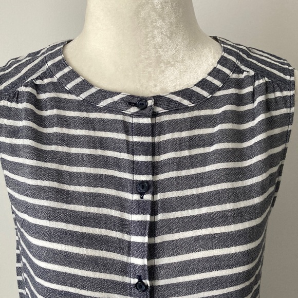 LOFT Ann Tylor Striped Sleeves Button Down - Picture 3 of 8